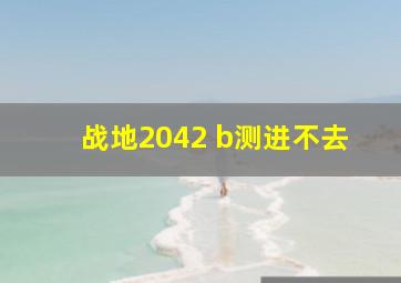 战地2042 b测进不去